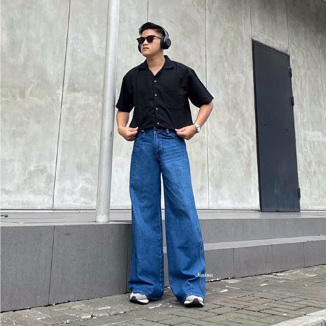 JINISO Oversize Baggy Loose Jeans Pria 771