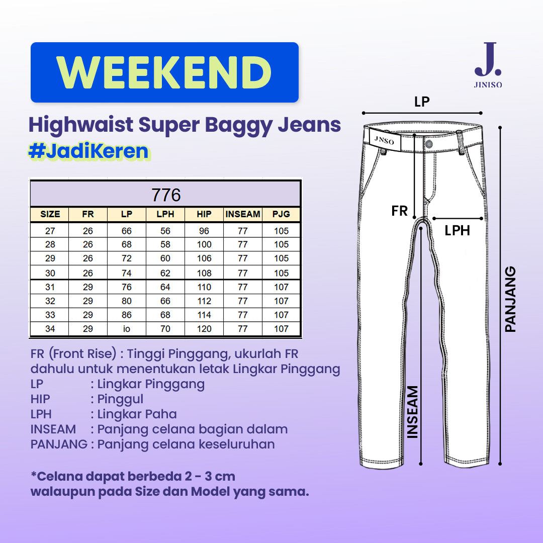 JINISO - Highwaist Oversize Baggy Loose Jeans 776 WEEKEND