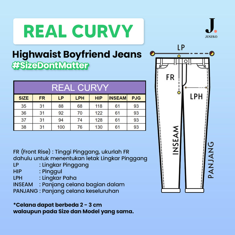 JINISO - Jeans Jumbo Highwaist Boyfriend Real Curvy