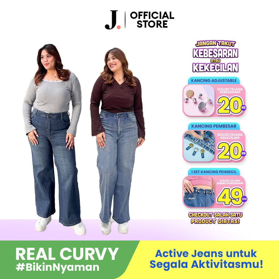 JINISO - Jumbo Highwaist Straight Jeans Loose Stretch 1501 REAL CURVY