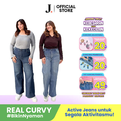 JINISO - Jumbo Highwaist Straight Jeans Loose Stretch 1501 REAL CURVY