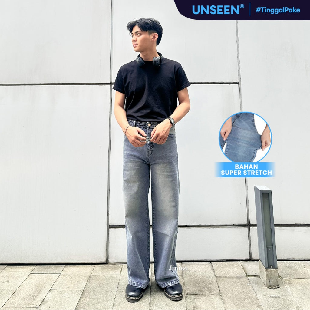 JINISO - Straight Jeans Loose Stretch Pria 835