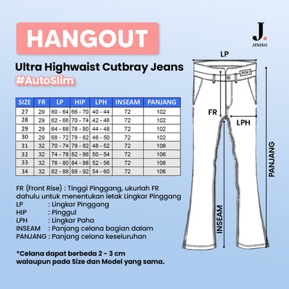 JINISO - Ultra Highwaist Cutbray Stretch Jeans 614 HANGOUT