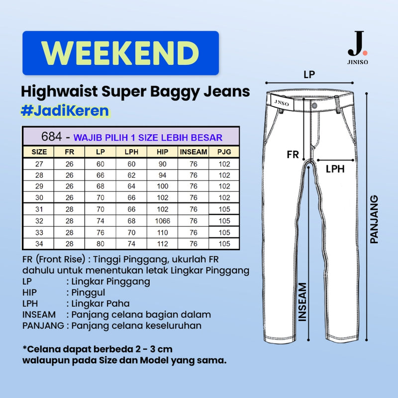 JINISO - Highwaist Oversize Baggy Loose Jeans 684 WEEKEND