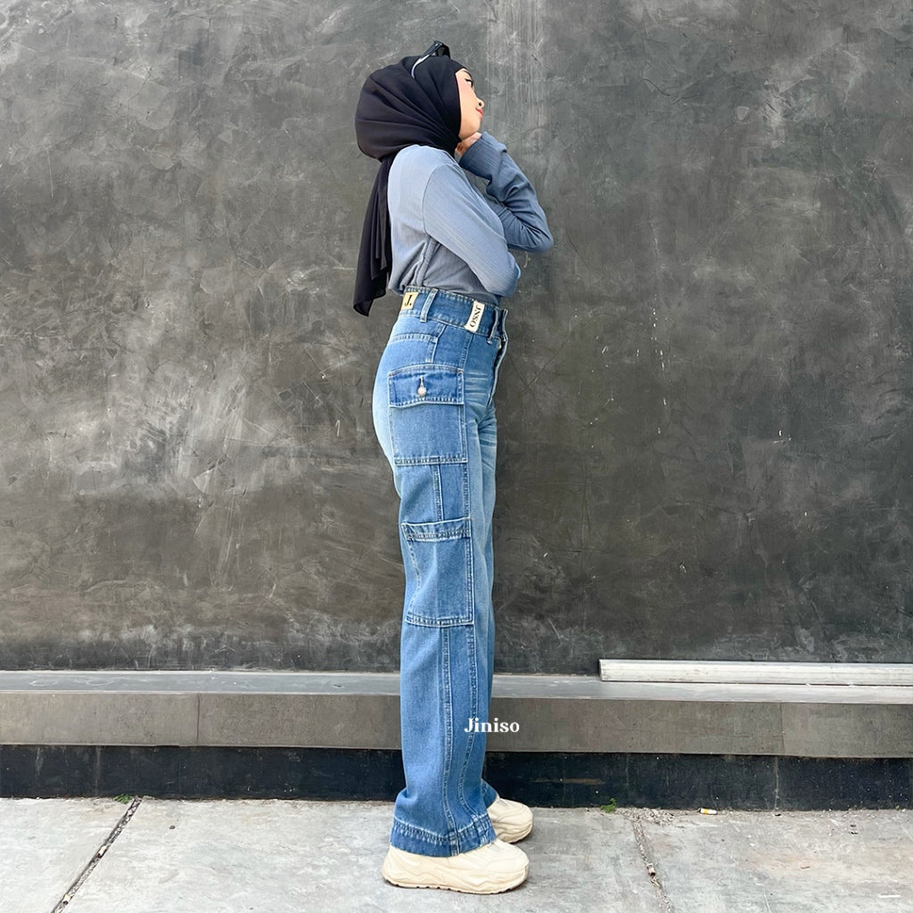 JINISO - Cargo Baggy Highwaist Jeans 413 HANDS UP