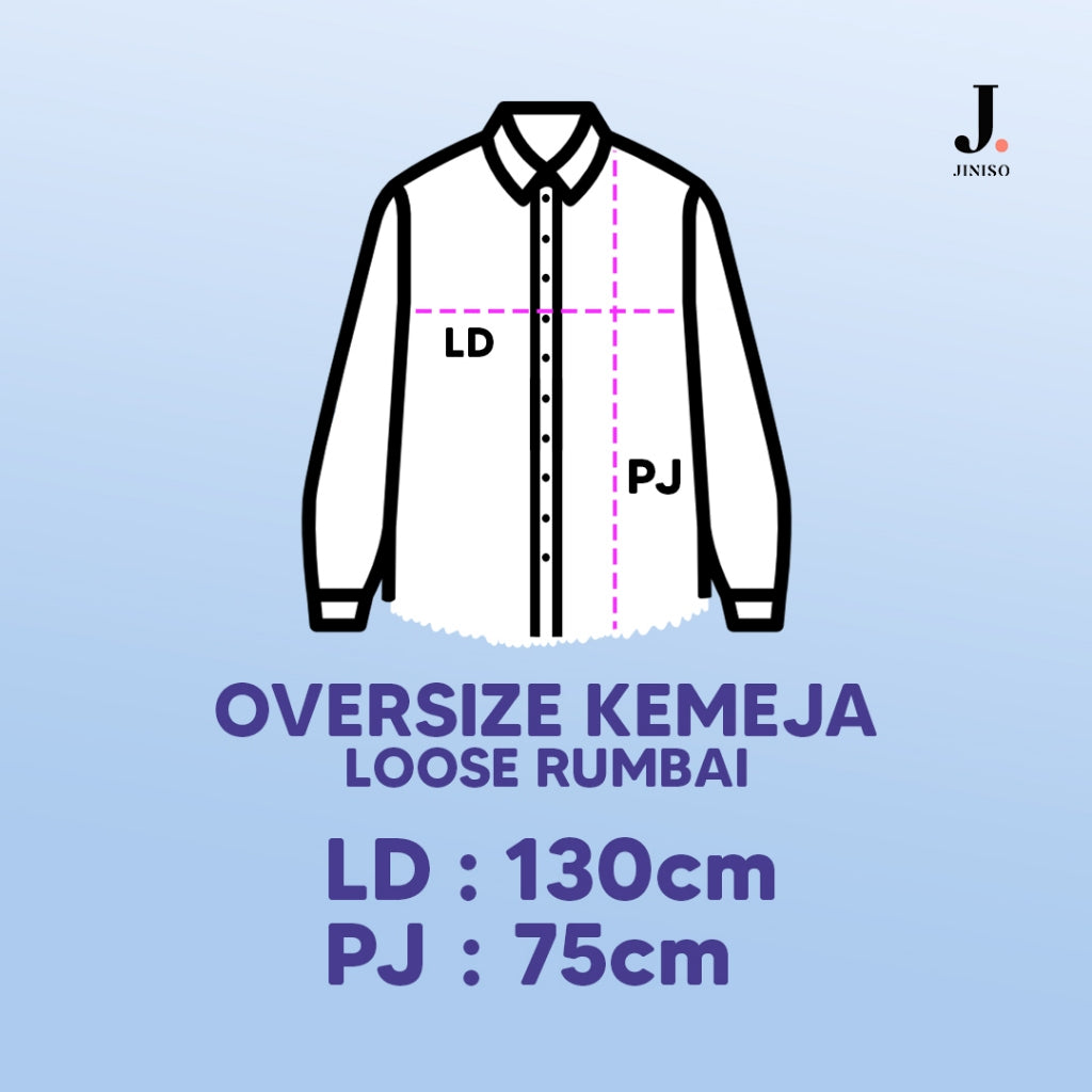 JINISO - Kemeja Denim Raw Snow Grey Oversize Unisex HYPER ACTIVE