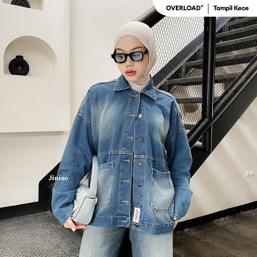 JINISO Jaket Jeans Oversize Onyx Bio Spray