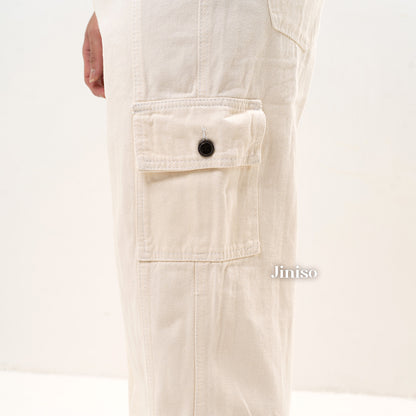 JINISO Loose Cargo Denim Jeans Pria 403