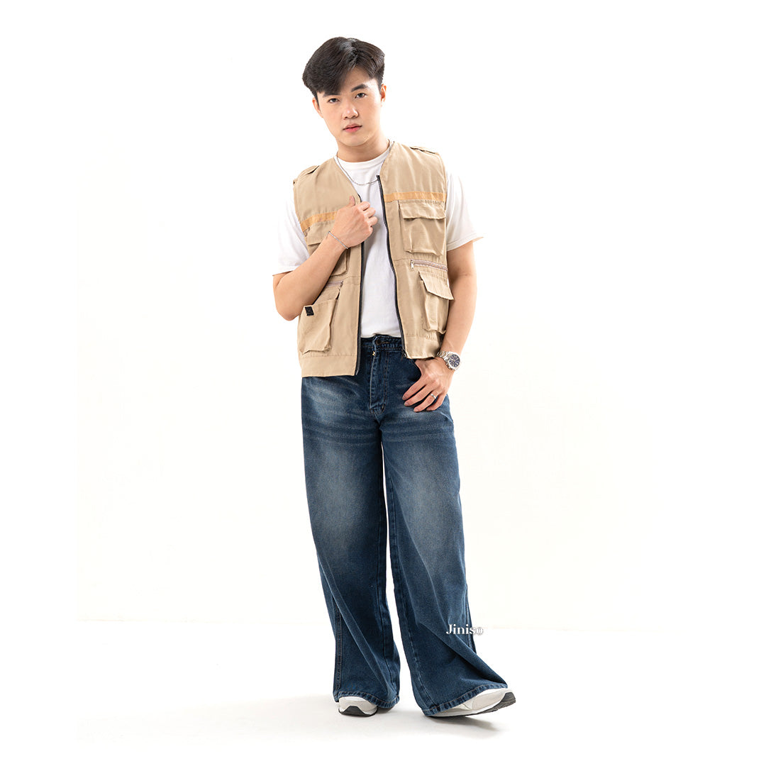 JINISO Oversize Baggy Loose Jeans Pria 689