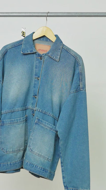 JINISO Jaket Jeans Oversize Onyx Bio Spray
