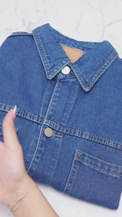 JINISO Big Size Jaket Jeans Oversize Casual Bio Wash