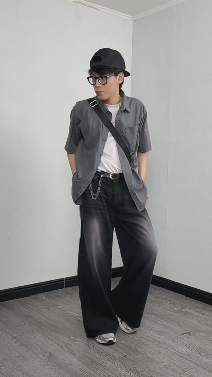 JINISO Oversize Baggy Loose Jeans Pria 781