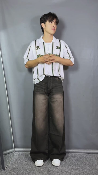 JINISO Oversize Baggy Loose Jeans Pria 753