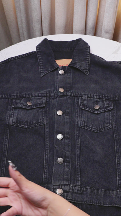 JINISO Big Size Jaket Jeans Oversize Origin Black Acid