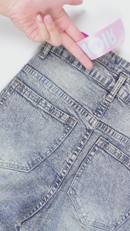 JINISO - Petite Highwaist Stretch Cutbray Jeans 127 NOIR