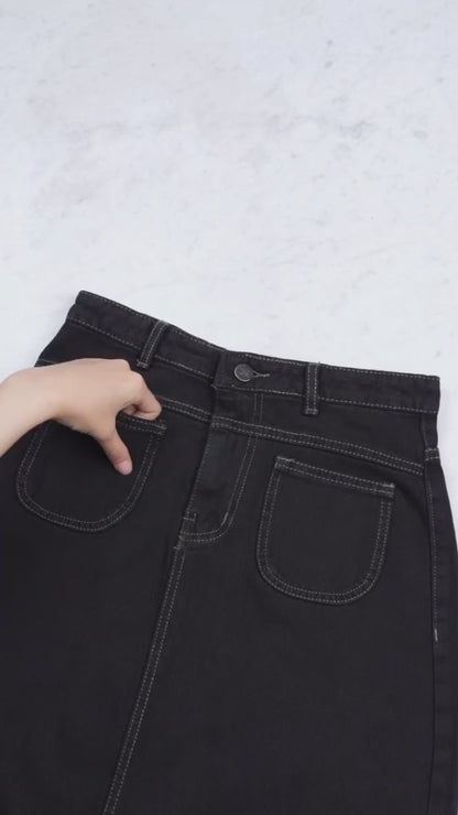 JINISO - Highwaist Pocket Rok Slit Jeans Panjang 969 SEVENTY