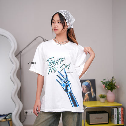 JINISO Kaos Oversize T-Shirt Touch The Sky