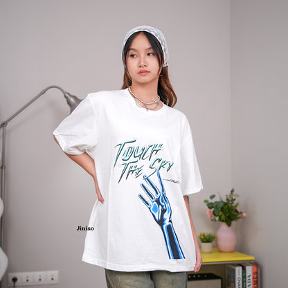 JINISO Kaos Oversize T-Shirt Touch The Sky