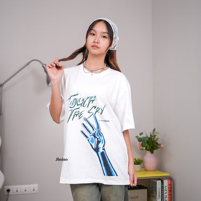 JINISO Kaos Oversize T-Shirt Touch The Sky