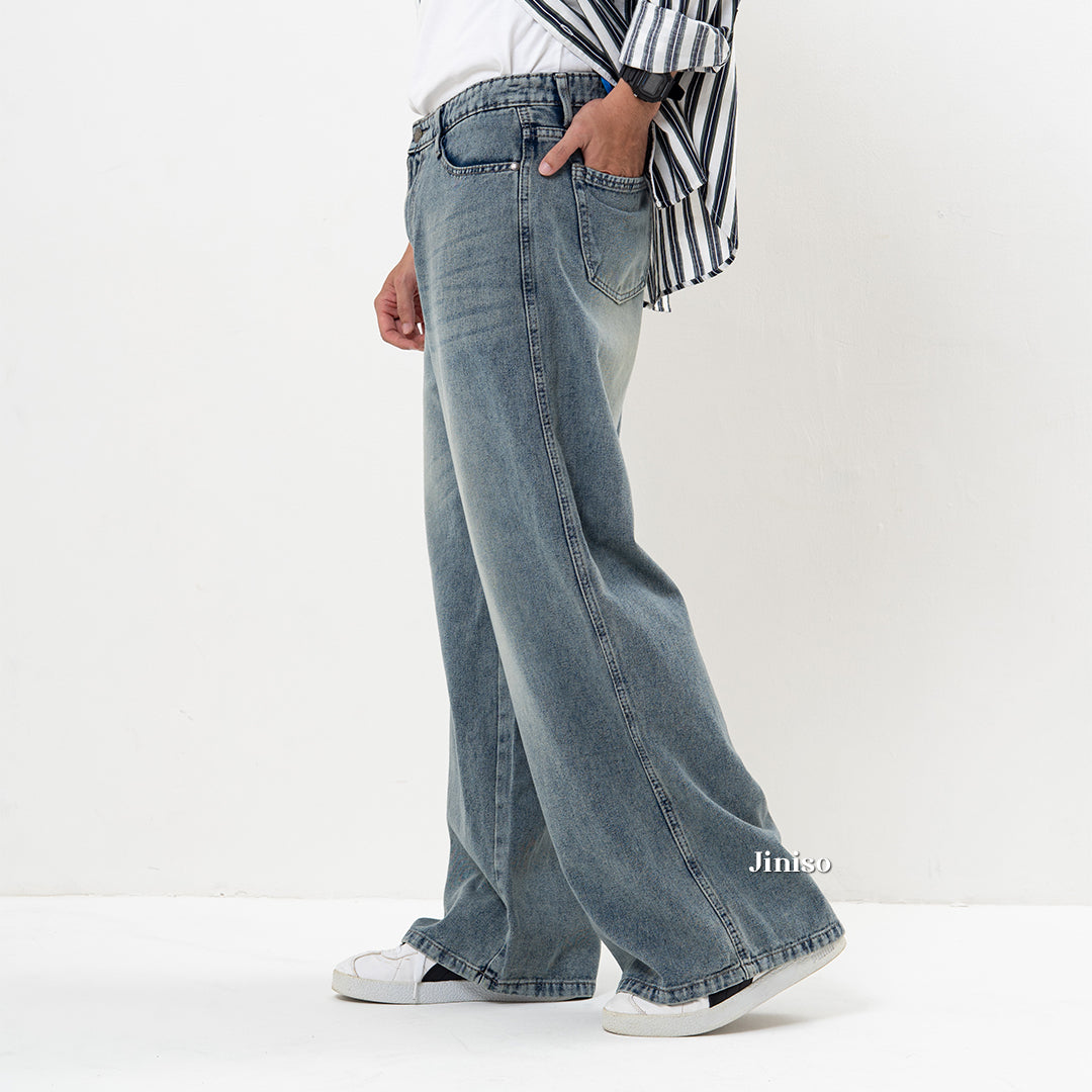 JINISO Oversize Baggy Loose Jeans Pria 777