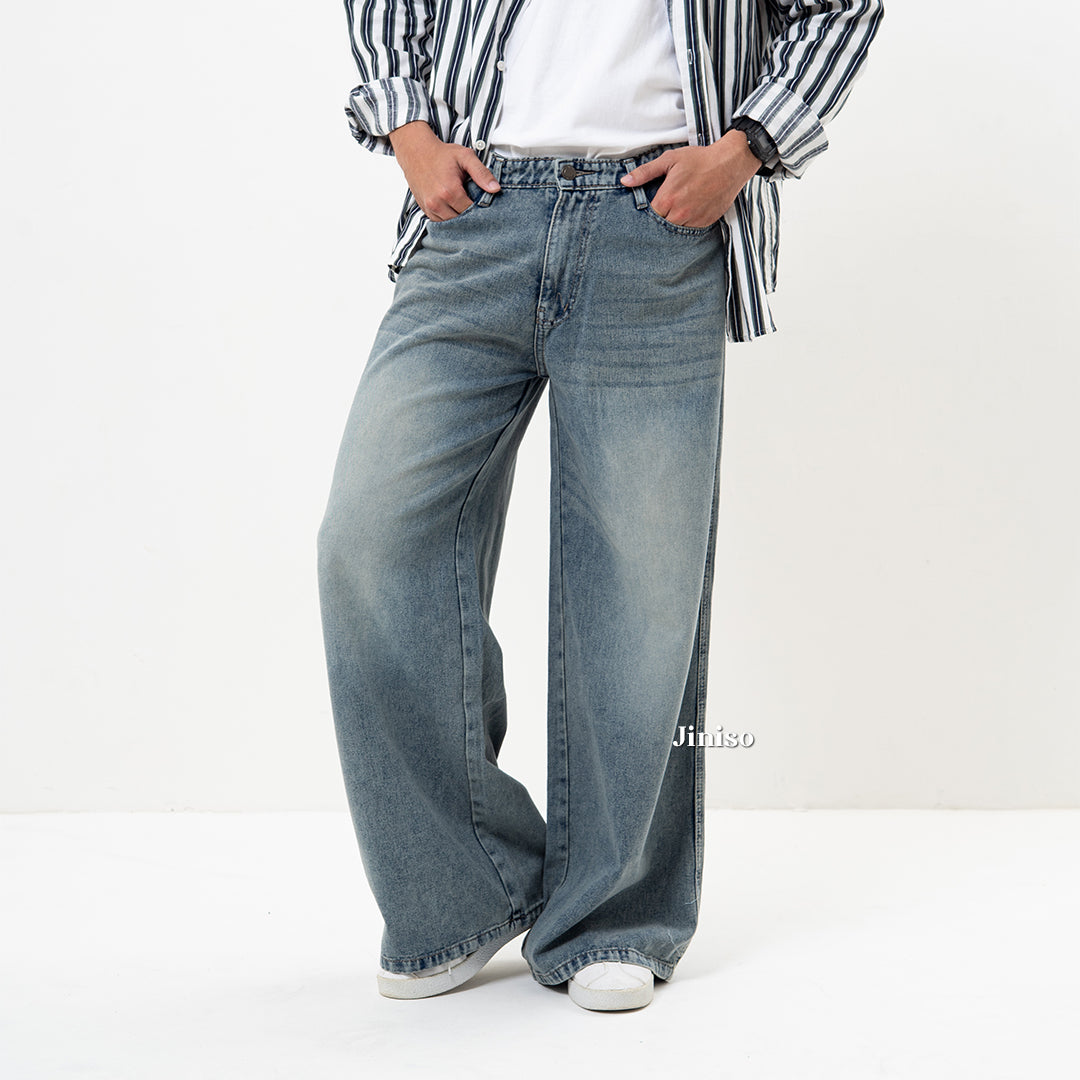JINISO Oversize Baggy Loose Jeans Pria 777