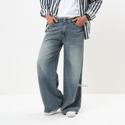 JINISO Oversize Baggy Loose Jeans Pria 777