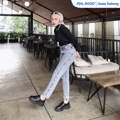 JINISO - Highwaist Boyfriend Jeans 024 FEEL GOOD