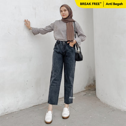 JINISO - Highwaist Mom Jeans Black Acid 350 BREAK FREE