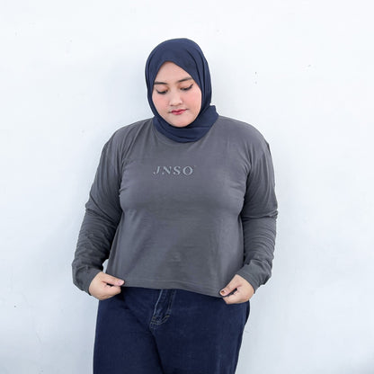 JINISO Kaos Big Size Crop Top Oversize Lengan Panjang JNSO Undercover T-Shirt