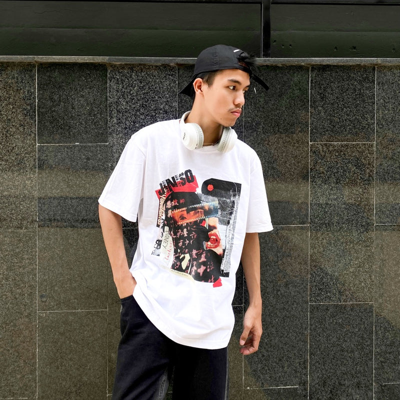 JINISO Oversize Tee | Kaos T-Shirt Pria Black Rebel