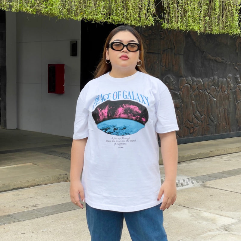 JINISO Big Size T-Shirt Peace of Galaxy Oversize Tee | Kaos