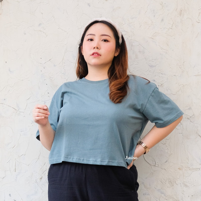 JINISO Big Size Crop Top Oversize Tee T-Shirt | Kaos Polos