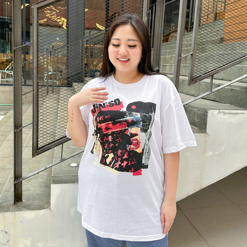 JINISO Kaos Big Size Oversize T-Shirt Black Rebel
