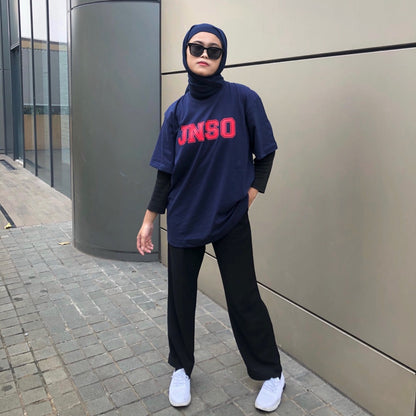 JINISO Kaos Oversize T-Shirt Classic Navy JNSO Red