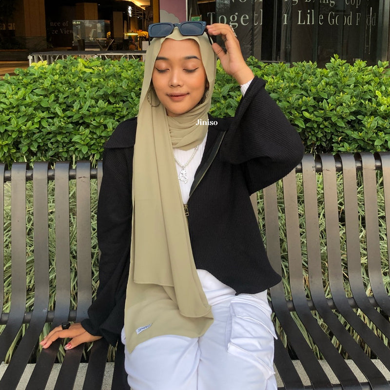 JINISO - Aura Clover Green Active Hijab Pashmina Shawl