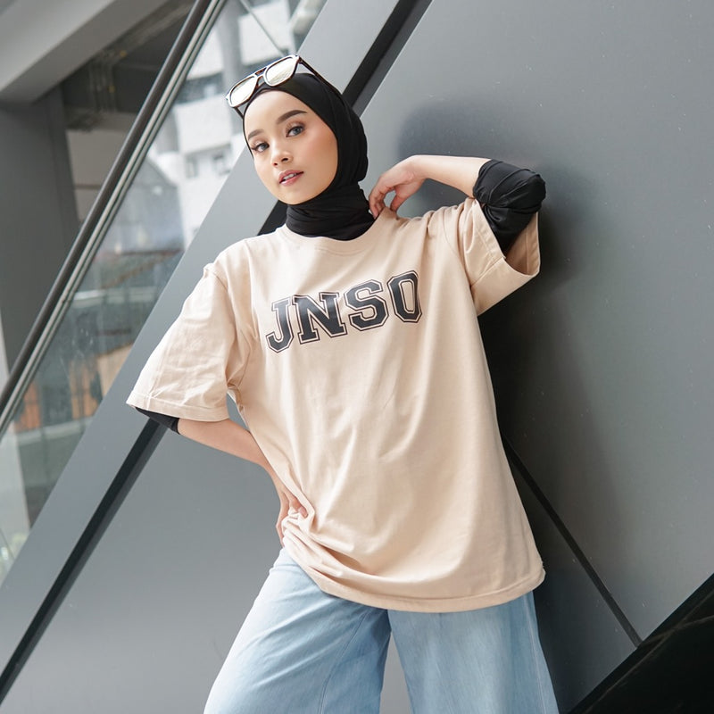 JINISO Kaos Oversize T-Shirt Classic Khaki JNSO Black