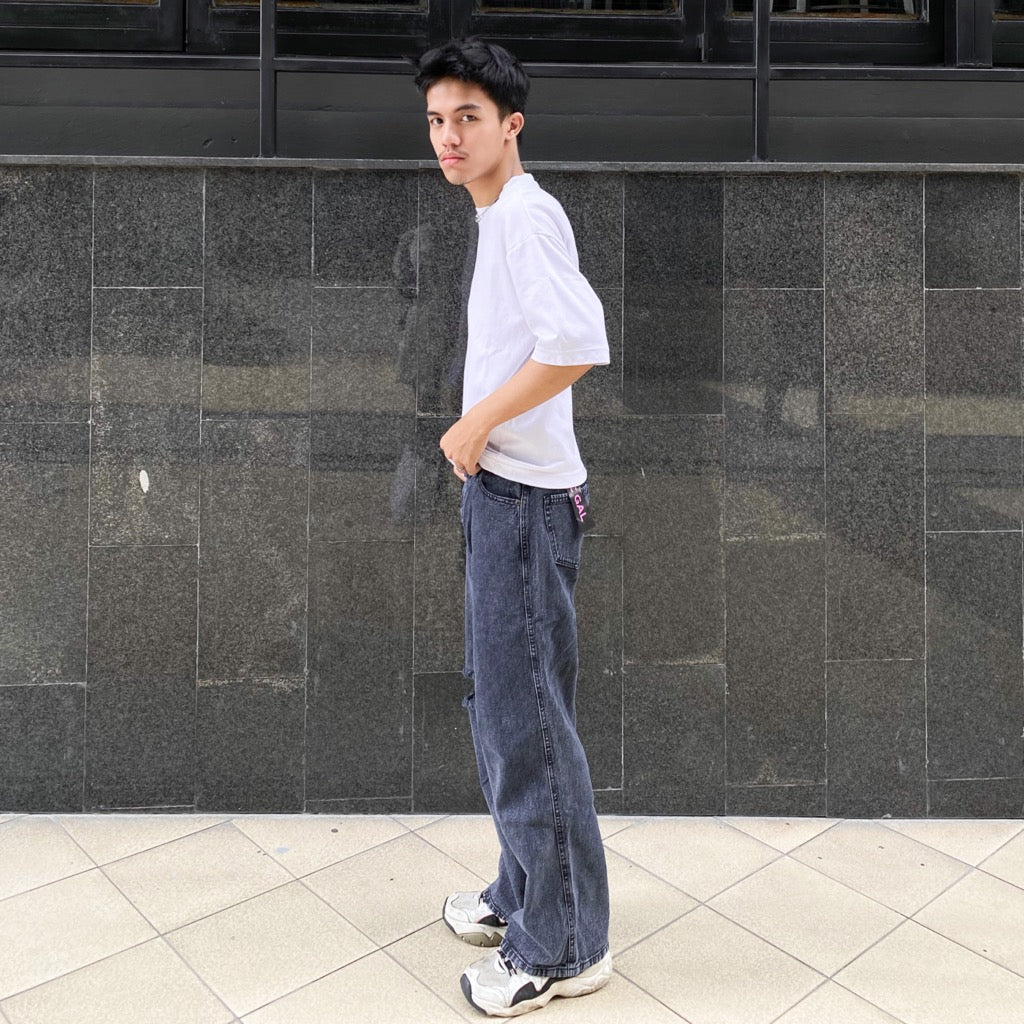 JINISO - Baggy Loose Jeans Pria Ripped 561