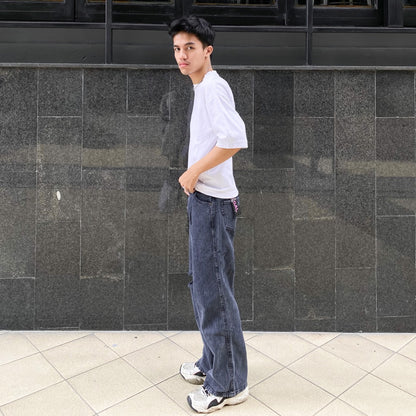 JINISO - Baggy Loose Jeans Pria Ripped 561