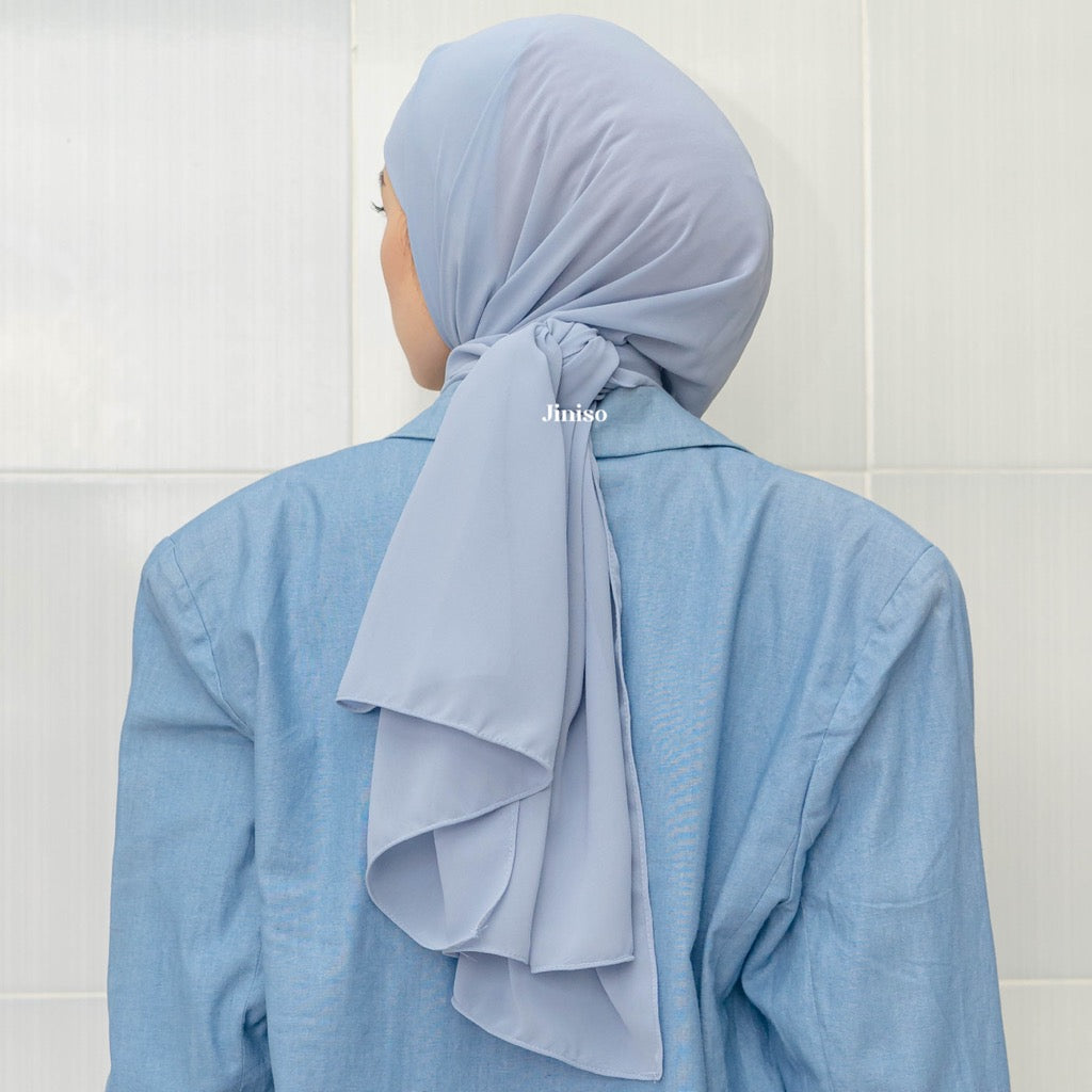 JINISO - Aura Dusty Blue Active Hijab Pashmina Shawl