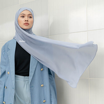 JINISO - Aura Dusty Blue Active Hijab Pashmina Shawl