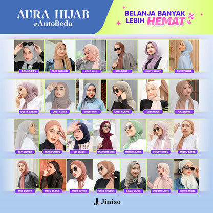 JINISO Earth Tone Pashmina Hijab AURA Full Plisket