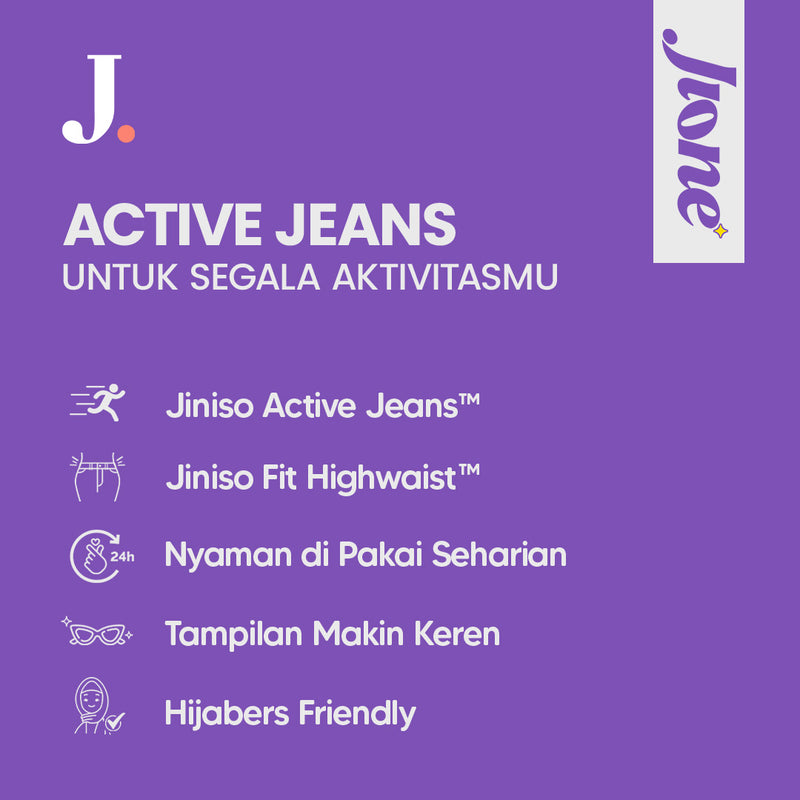JINISO Jione Celana Baggy High Waist 2 Buttons Jeans 110 - 120