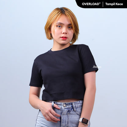 JINISO Kaos Crop Top Lengan Pendek Baby Tee