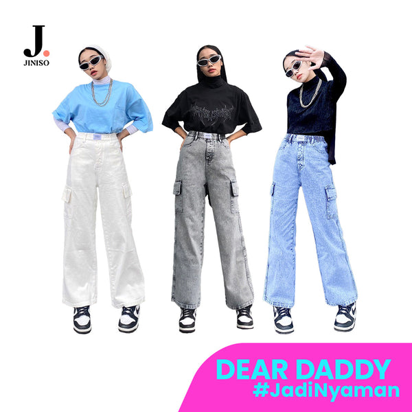 JINISO - Highwaist Relax Cargo Dear Daddy Jeans
