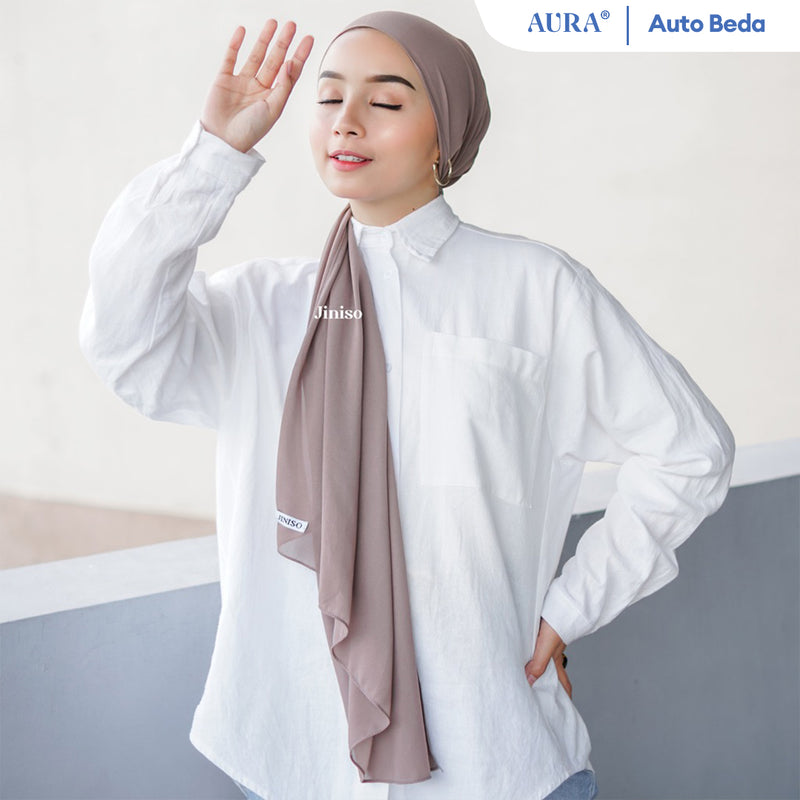 JINISO - Aura Dusty Grey Active Hijab Pashmina Shawl