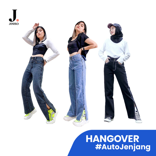 JINISO - Highwaist Loose Hangover Slit Jeans Vol. 1