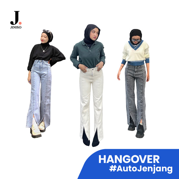 JINISO - Highwaist Loose Hangover Slit Jeans Vol. 2