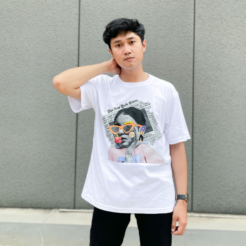 JINISO Pria T-Shirt New York Oversize Tee | Kaos