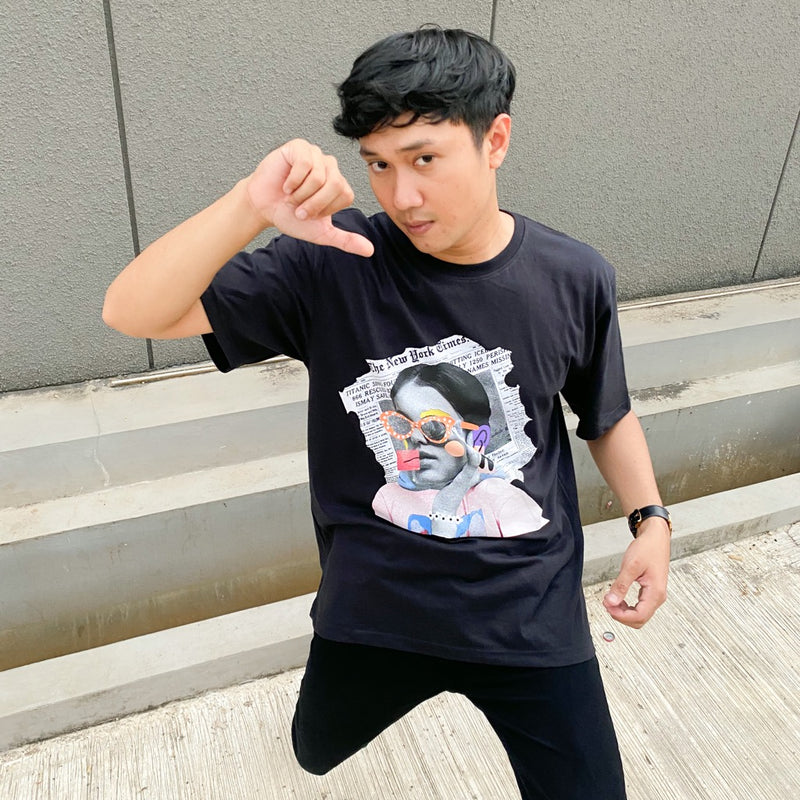 JINISO Pria T-Shirt New York Oversize Tee | Kaos