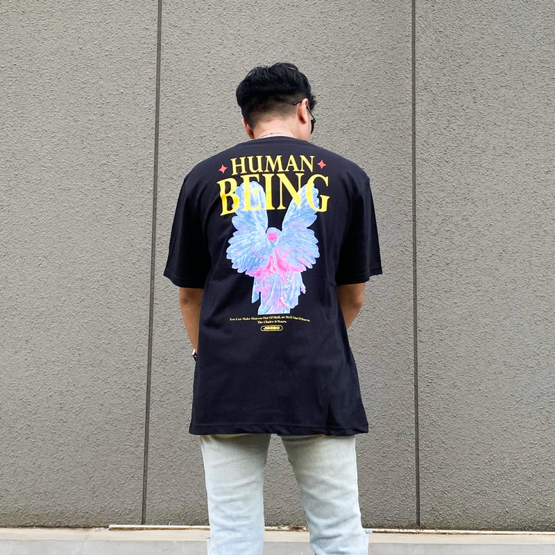 JINISO Kaos Pria Oversize T-Shirt Human Being